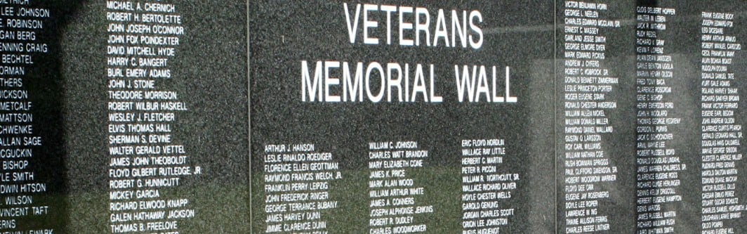 Veteran's Memorial Wall in Oak Knoll section